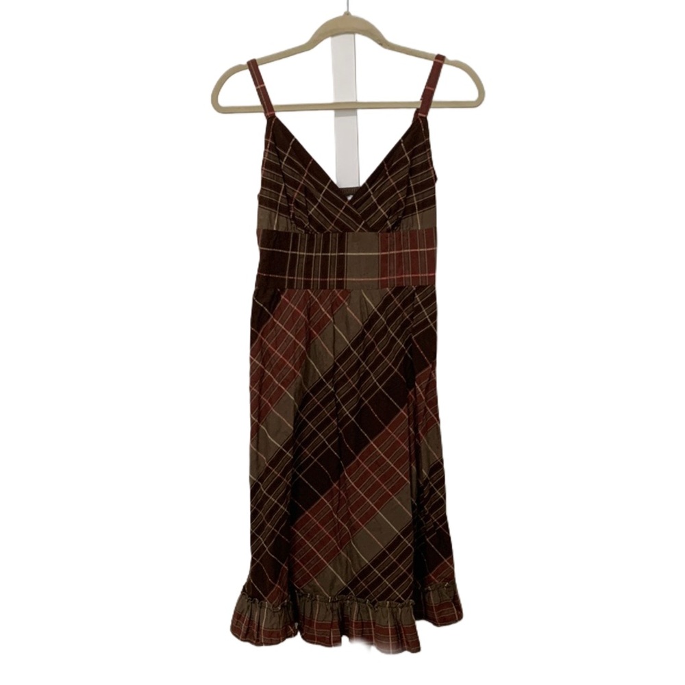 Apt. 9 Brown and Red Plaid Midi Dress